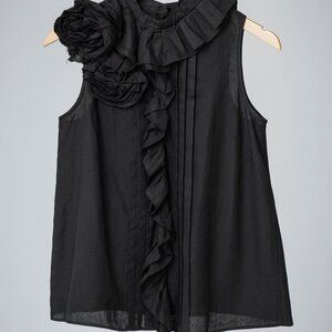 ALLSAINTS Spitalfields Black Sleeveless Blouse top